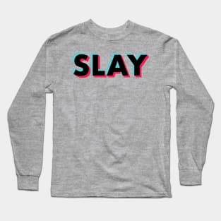 Slay Glitch Black Long Sleeve T-Shirt